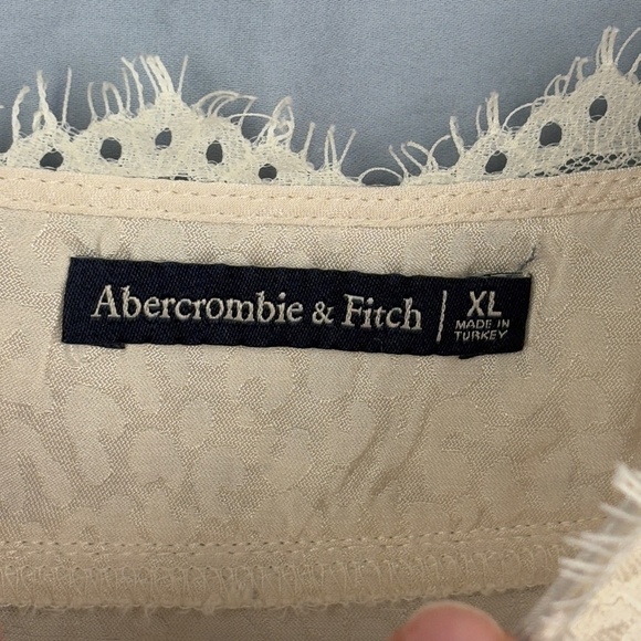 Y2K Abercrombie Fitch Women Satin Cami Sz XL Babydoll Lacey Cottage Fairy 2000s - Picture 8 of 12